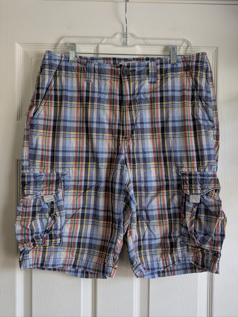 Urban Pipeline Men's Plaid Cargo Shorts Size 34
